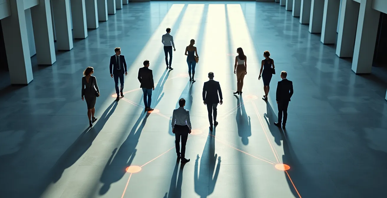 Diverse Fachkräfte aus verschiedenen Branchen beim kreativen Austausch in einem deutschen Innovationshub