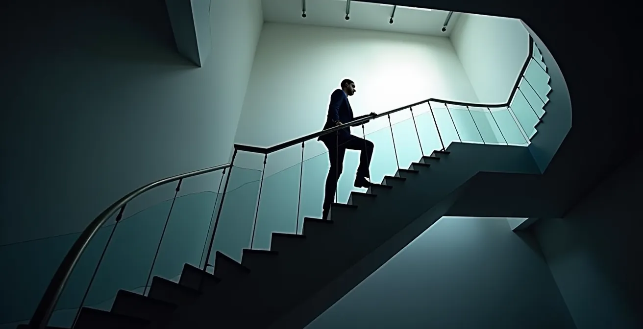 Metaphorische Darstellung des strategischen Jobwechsels nach drei Jahren