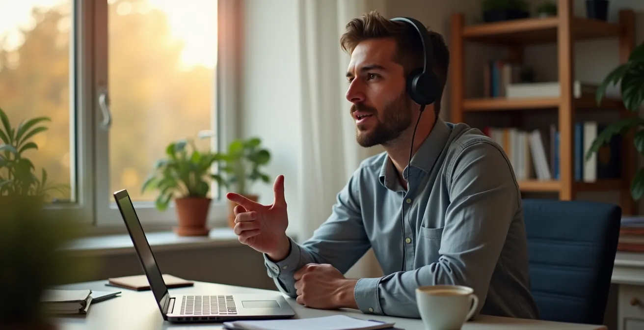 Einkäuferin übt mit KI-Tool Verhandlungsszenarien in Fremdsprache