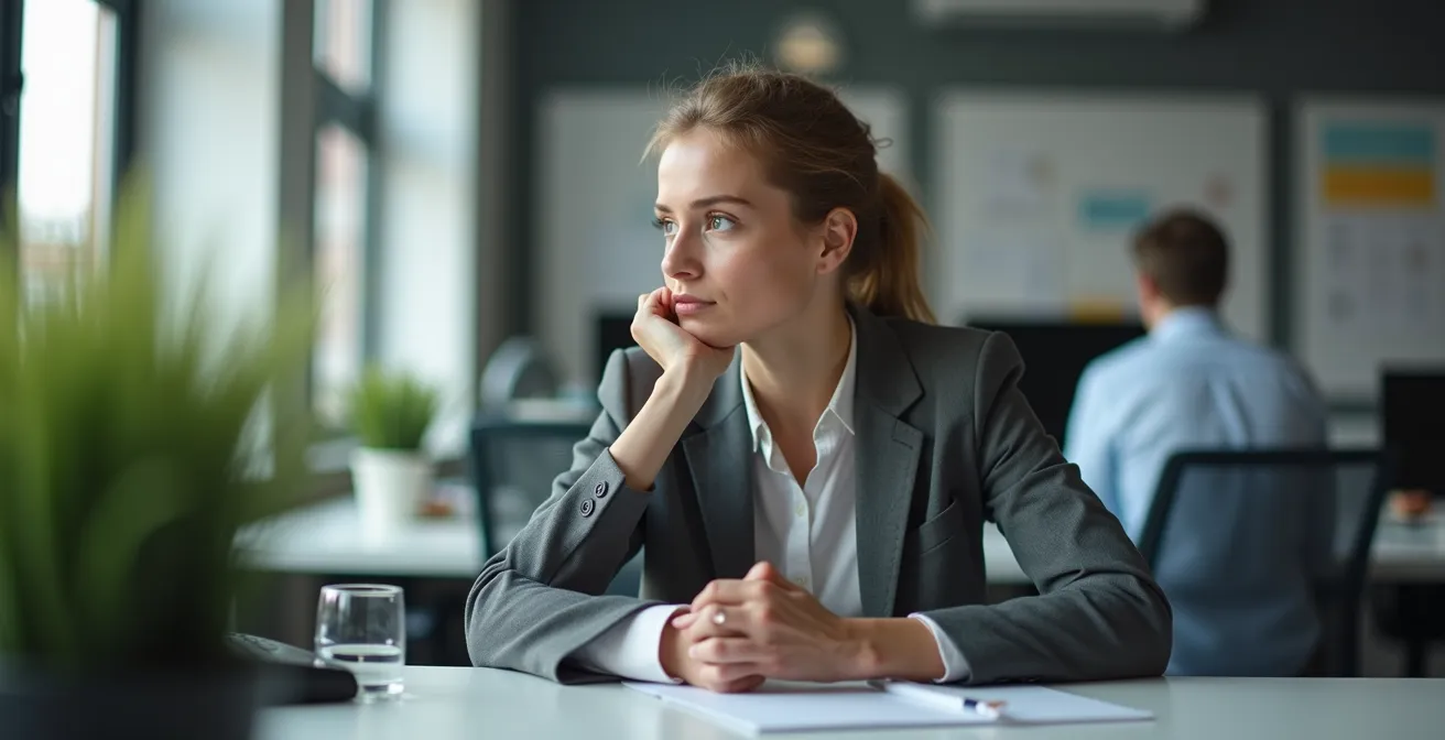 Ruhiger Arbeitsplatz mit verschiedenen Vertriebsrollen-Symbolen zeigt Person-Job-Fit Konzept