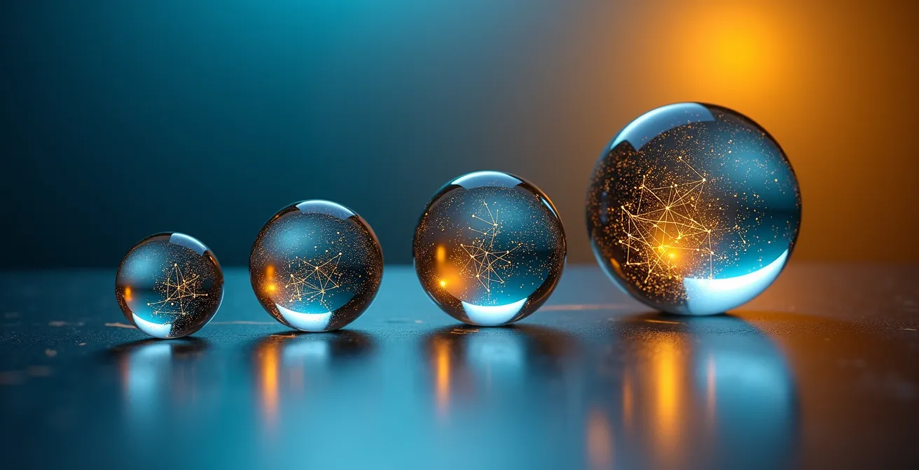 Abstrakte Darstellung von Netzwerk-Verbindungen und Wachstumskurven