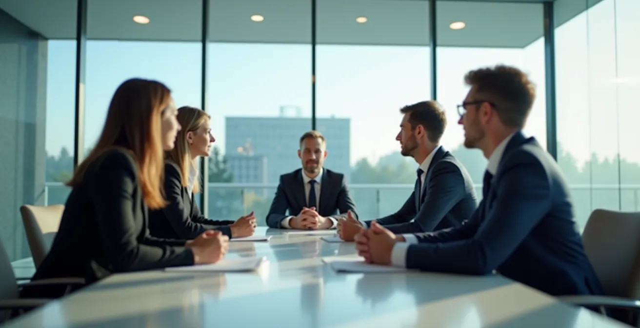 Bewerbungsgespräch mit mehreren Personalern in professioneller Atmosphäre